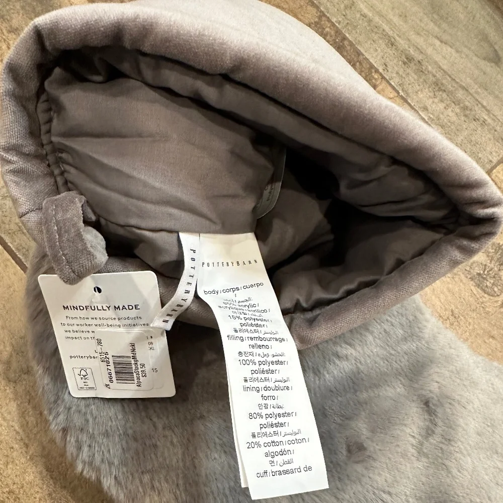 Gray Alpaca Socking Faux Fur - Medium